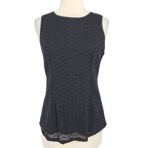 SALE Banana Republic Back Zipper Lace Tank Shell Blouse Top Size 4 Black